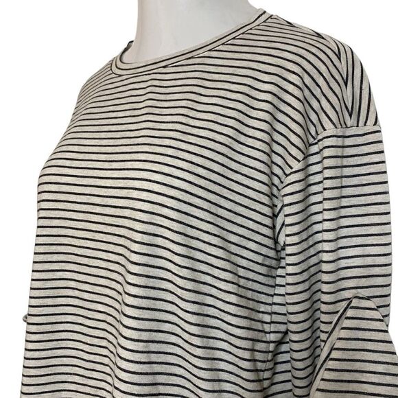 NOE HEIGHTS Ruffle Sleeve Striped Long Sleeve Shirt Top - Picture 3 of 8